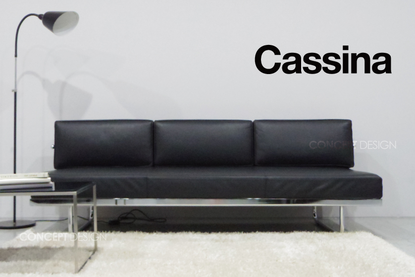 Cassina カッシーナ｜LC5 3人掛けソファ（LCX革/ブラック）- 中古家具